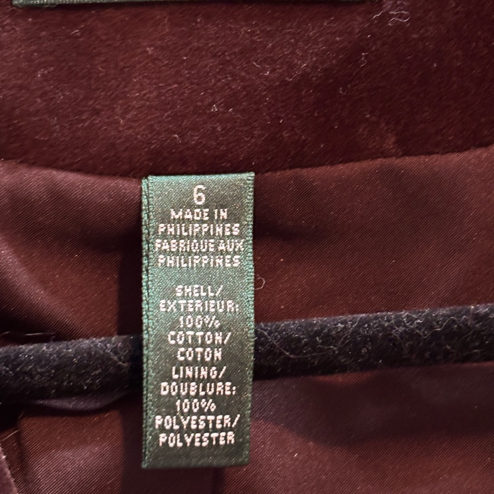 Lauren Ralph Lauren Chocolate Brown Velvet Blazer - Picture 14 of 15